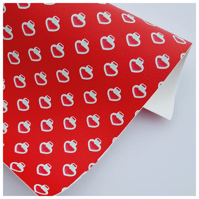 A4 Sheet of Red Love Potion Litchi Leather