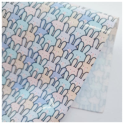 A4 Sheet of Peekaboo Bunnies Jelly Fabric (TPU)