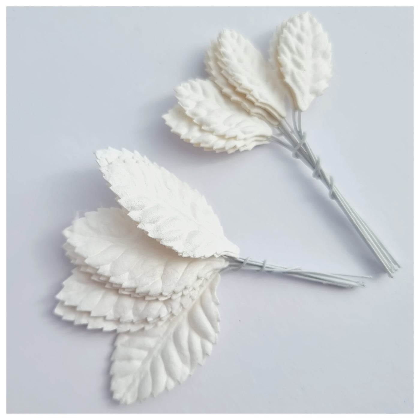 WHITE Mulberry Paper Leaves (various sizes)