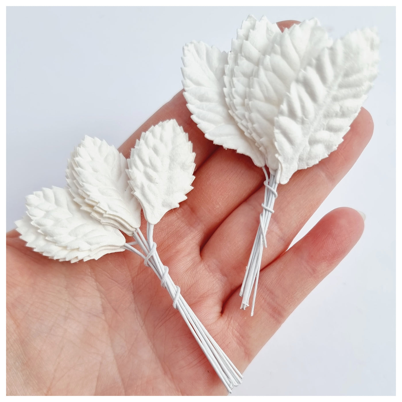 WHITE Mulberry Paper Leaves (various sizes)