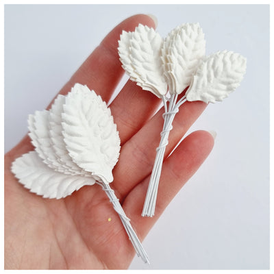 WHITE Mulberry Paper Leaves (various sizes)