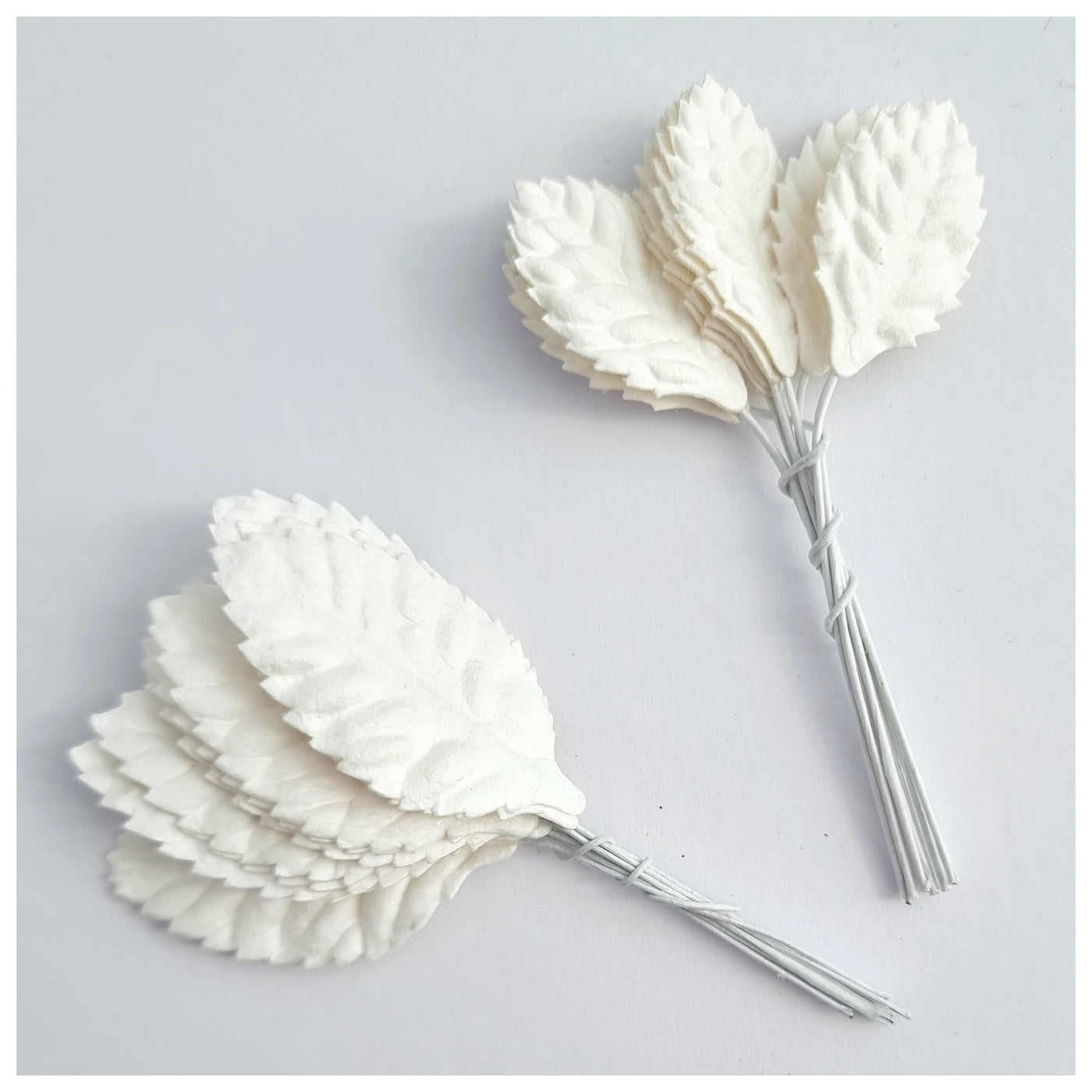 WHITE Mulberry Paper Leaves (various sizes)