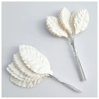 WHITE Mulberry Paper Leaves (various sizes)