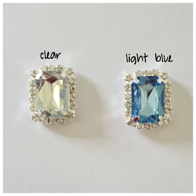 2 x Rectangular Rhinestone Flatback Embellishments