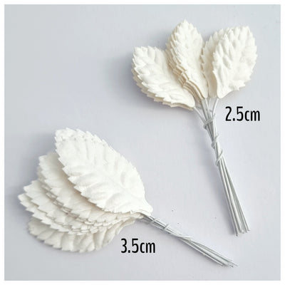 WHITE Mulberry Paper Leaves (various sizes)