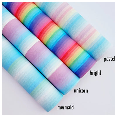 A4 Sheet of Mermaid Ombrè Stripes Litchi Leather
